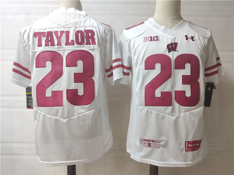 Men Wisconsin Badgers 23 Taylor White Elite 2025 NCAA Jersey